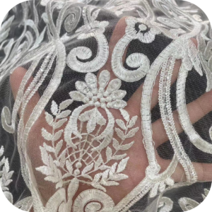 Embroidery sequined wedding dress women's fabric